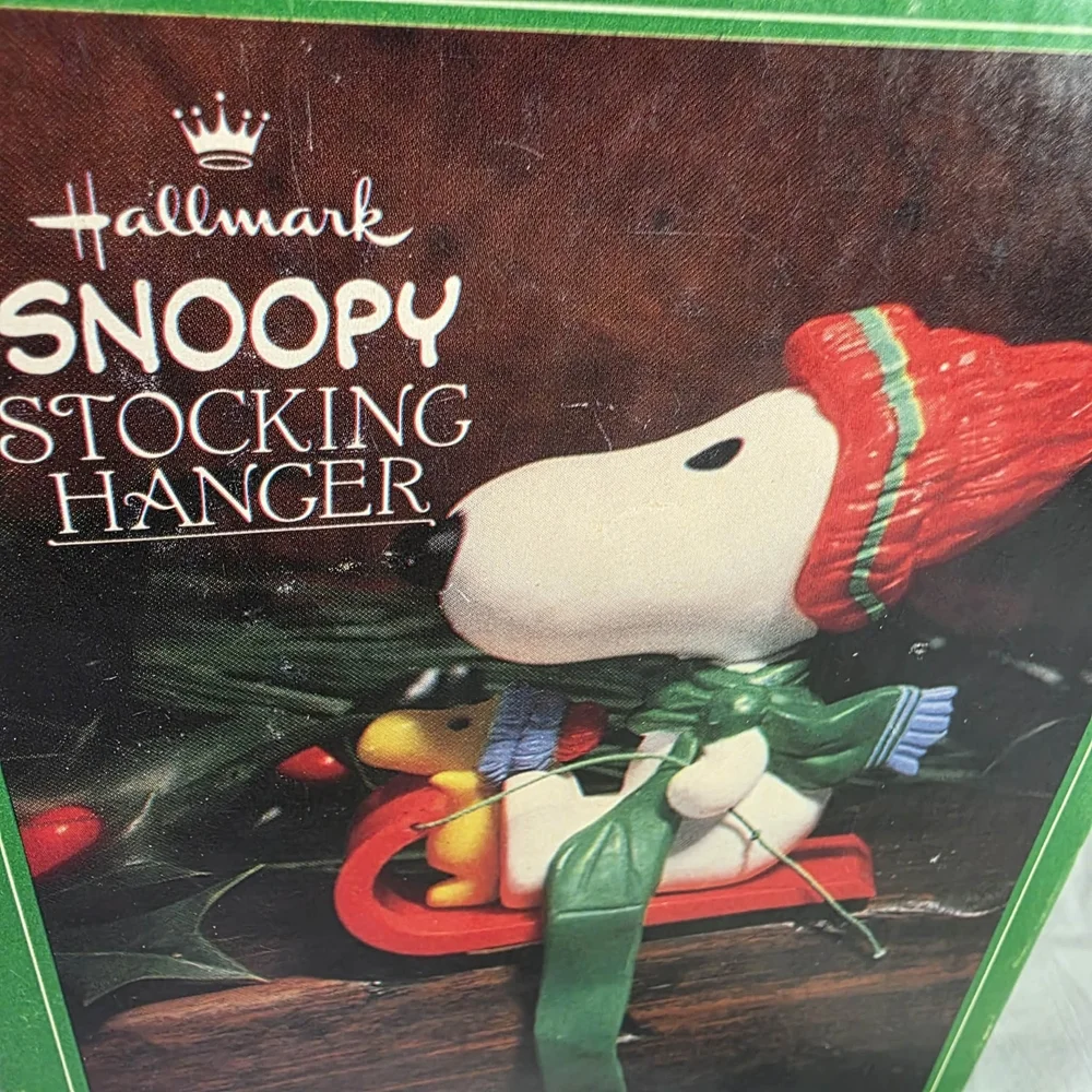 Hallmark Snoopy‎ Stocking Hanger In Box Vintage 1958, 1965